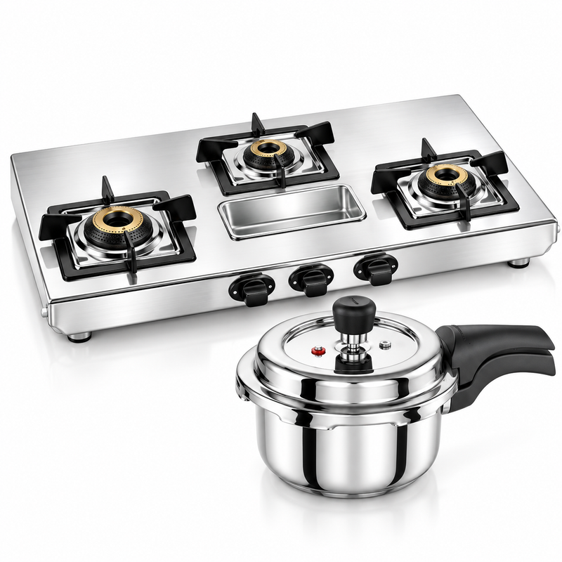 Prestige Stellora 3B + 3 L Steel Cooker Combo-1