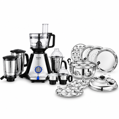 Preethi Zodiac-X 750W Anniversary Edition + Praylady 21 Idli Multi Kadai Combo-1