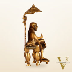 Seated Sai Baba Brass Idol | Blessing Mudra | 8" Height