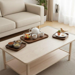 TrioServe Acacia Wood Serving Tray (Set of 3)