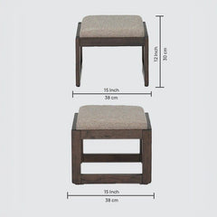 Nesting Expandable Sheesham Wood Coffee Table Set – 4-Stool Combo, Space-Saving Marvel for Modern Homes