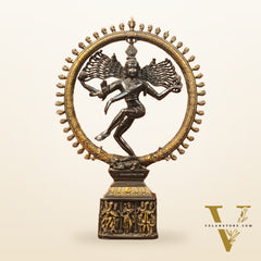 Shiva Brass Nataraj Statue - Dancing on Apasmara 23" - Black Gold
