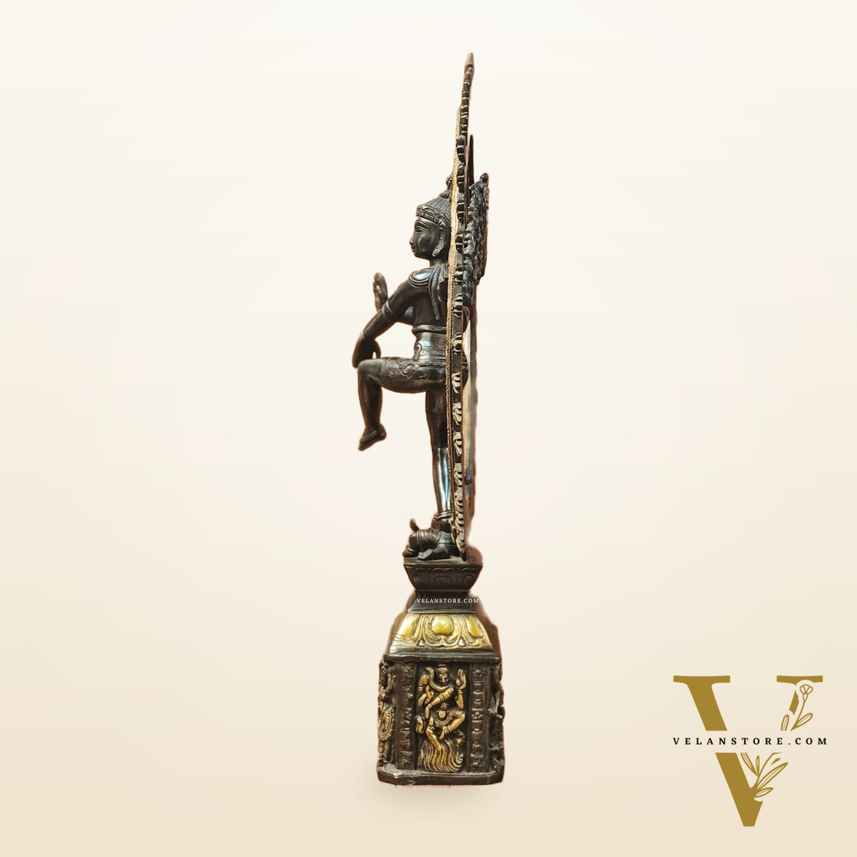 Shiva Brass Nataraj Statue - Dancing on Apasmara 23" - Black Gold