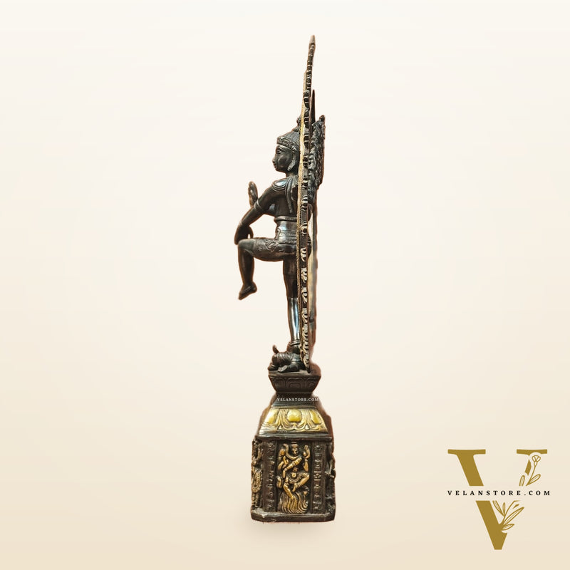 Shiva Brass Nataraj Statue - Dancing on Apasmara 23" - Black Gold