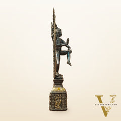 Shiva Brass Nataraj Statue - Dancing on Apasmara 23" - Black Gold
