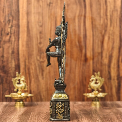Shiva Brass Nataraj Statue - Dancing on Apasmara 23" - Black Gold