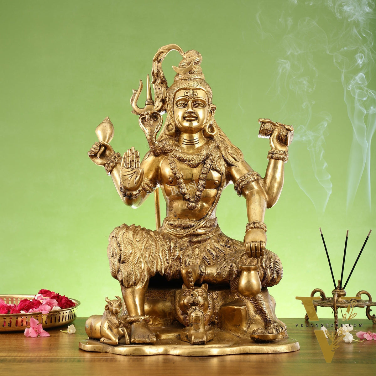 Shiva Brass Statue with Nandi - 18" Height