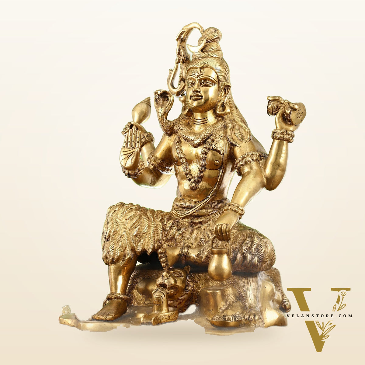 Shiva Brass Statue with Nandi - 18" Height