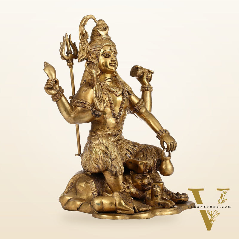 Shiva Brass Statue with Nandi - 18" Height
