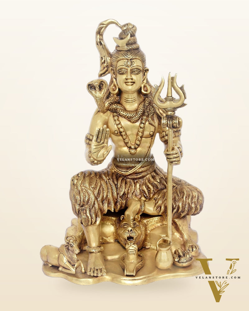Shiva Brass Statue with Nandi - 18" Height