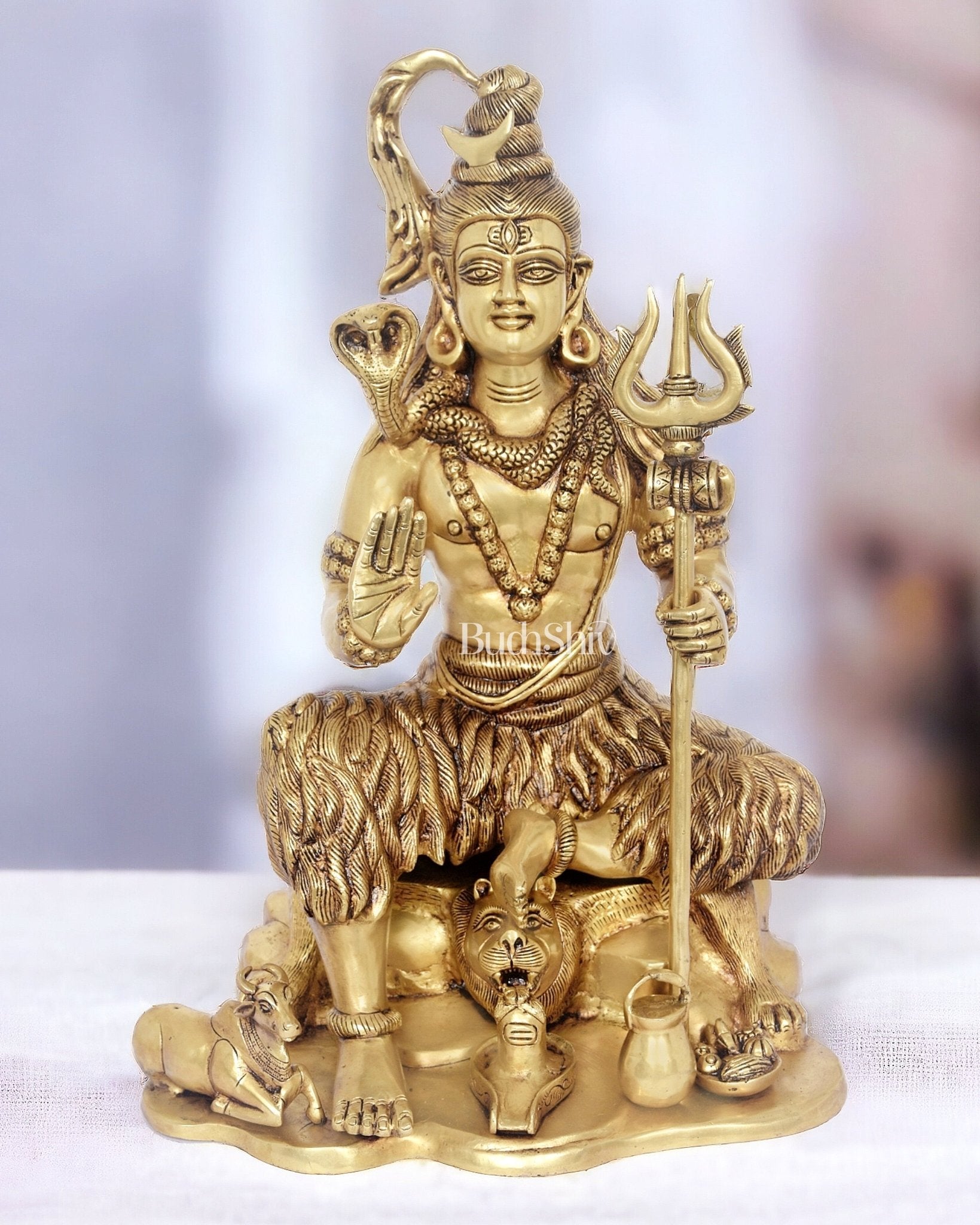 Shiva Brass Statue with Nandi - 18" Height