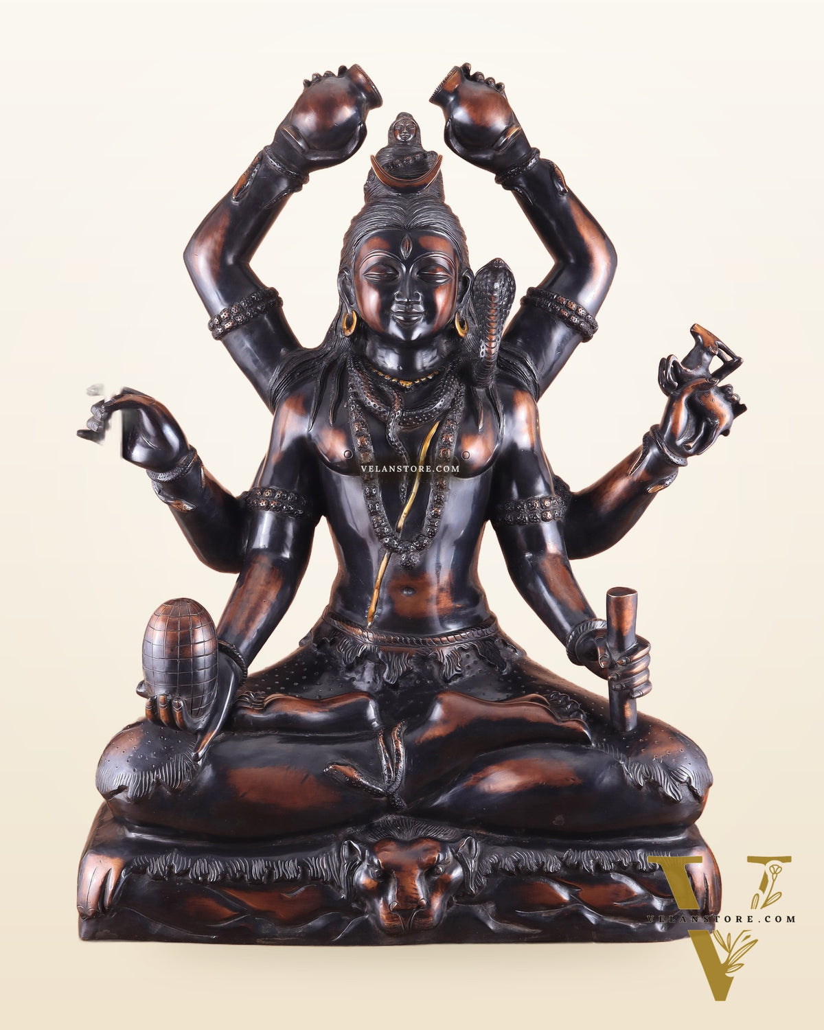 Shiva Statue with six arms | Superfine Brass 30 inch