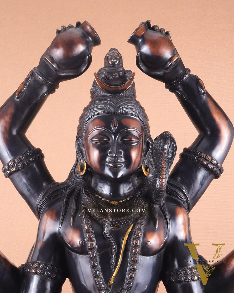 Shiva Statue with six arms | Superfine Brass 30 inch