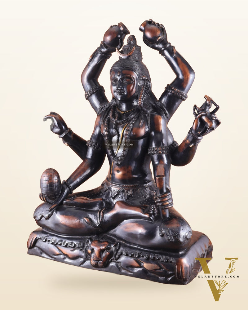 Shiva Statue with six arms | Superfine Brass 30 inch