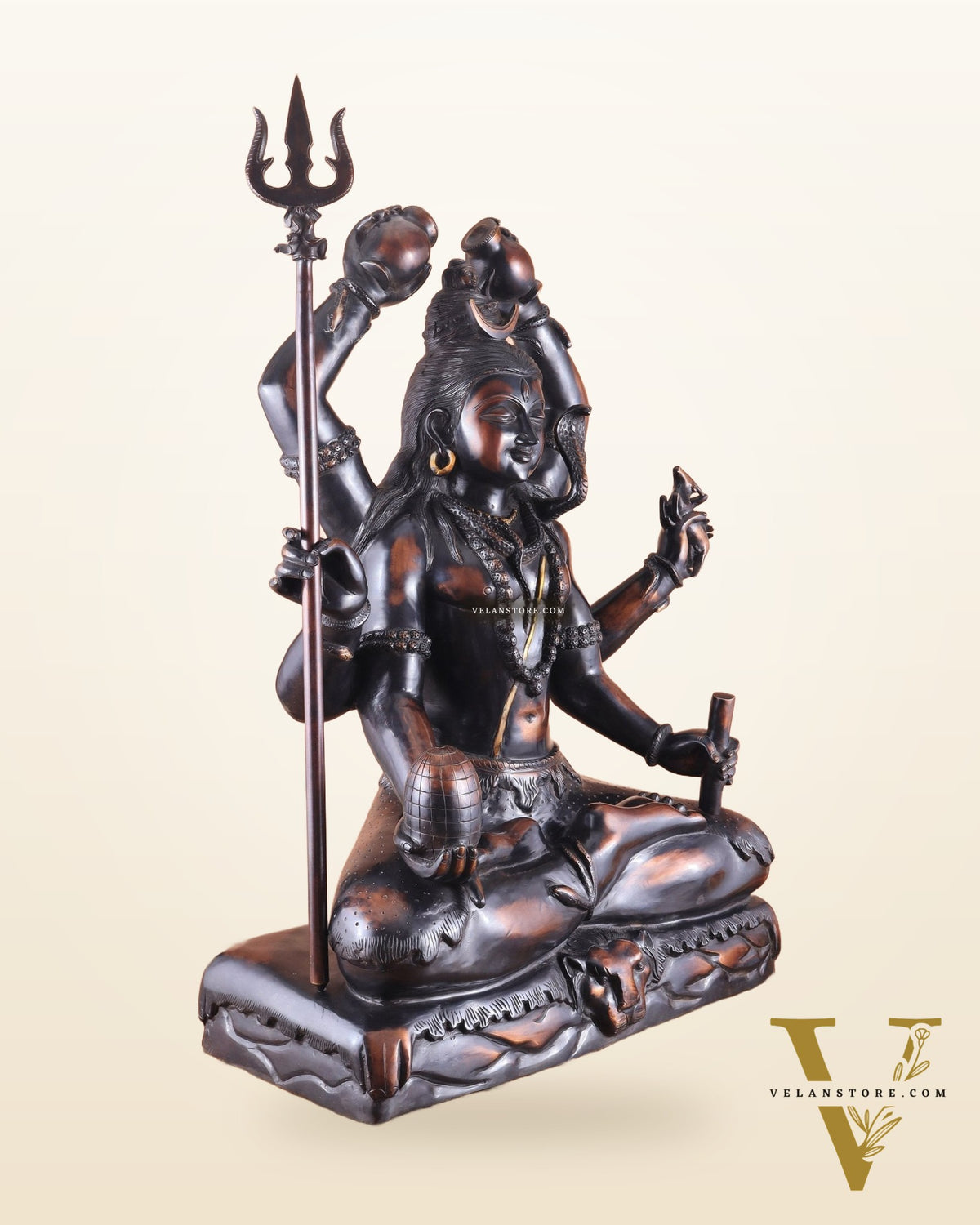 Shiva Statue with six arms | Superfine Brass 30 inch