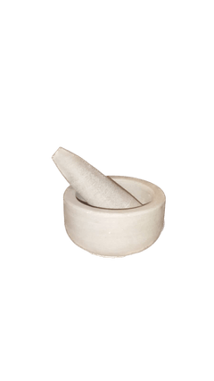 Peculiar Stoneage Mortar And Pestle Set Spice Mixer Khalbatta for Kitchen Marble Masher  (White, Pack of 1)-1