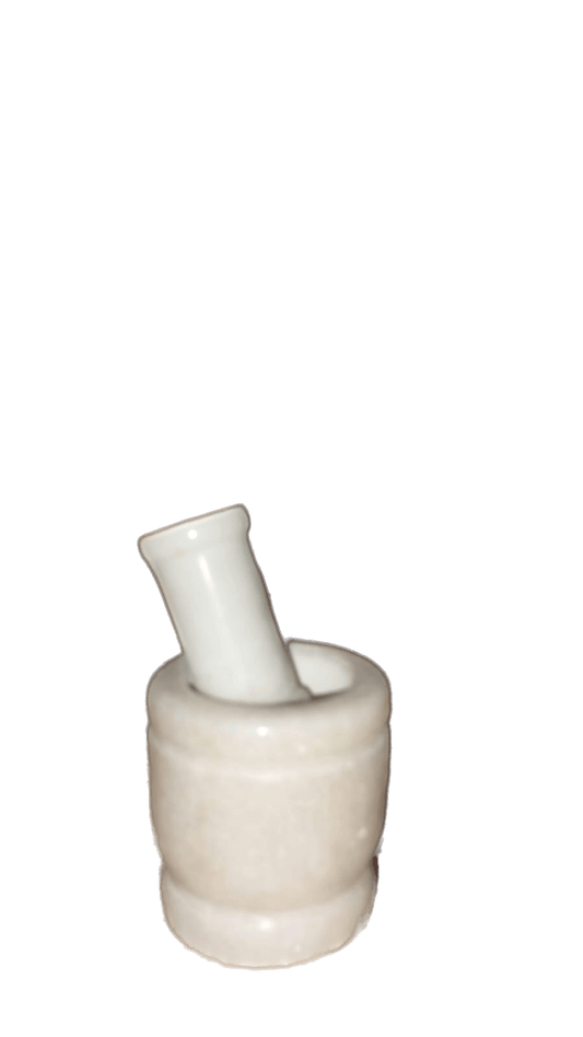 Peculiar Stoneage Mortar And Pestle Set Spice Mixer Khalbatta for Kitchen Marble Masher  (White, Pack of 1)