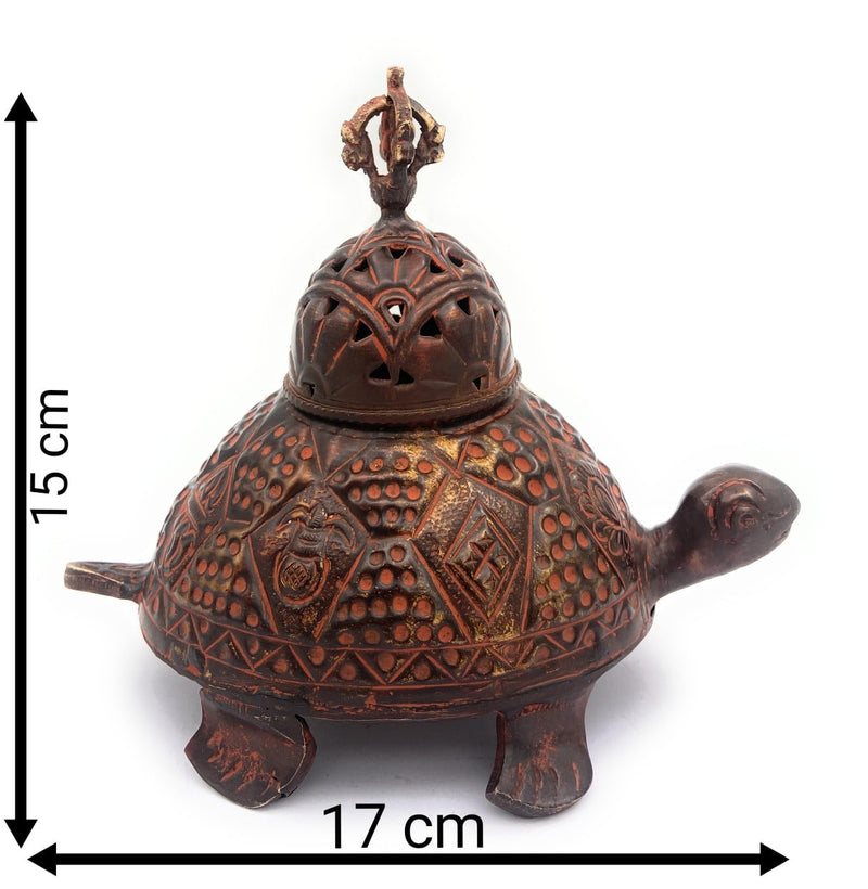 Brass Dhoop Dani Idol, Peetal Sambrani Burner, Pital Agarbatti Stand for Pooja, Traditional Pittal Dhoop Holder Murti, Brown, 6 Inch, 1 Piece