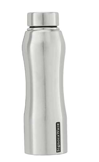 Signoraware Oxy Single Walled Stainless Steel Fridge Water Bottle Matte Finish, 750ml/30mm, Silver