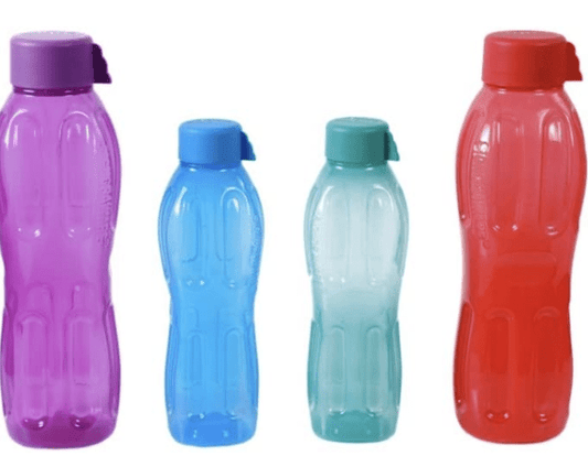 SignoraWare BPA Free Plastic Water Bottle Set Of 4, Food Grade, Ergonomic Latest Style for Kids School Adults Office, Wide Mouth Easy Cleaning (Pack 4 – 2Piece X 1 Litres + 2 Piece X 500ML)