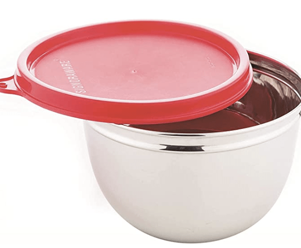 Signoraware Solid Steel Mixing Bowl (Red, 500ml)-1