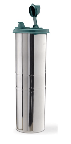 SignoraWare 1.1 Litres Easy Flow Stainless Steel Oil Dispenser Bottle with Lid and Cap | Air-Tight Spill-Proof | Food Grade Pourer Drizzler (Forest Green, Set of 1 | 1100ml)