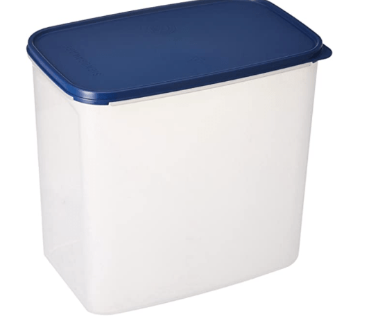 Signoraware Large 12 Litres Modular Multi-Purpose Plastic Containers with Lid | Kitchen Food Grade BPA Free Leak Proof | Rice Spices Atta Grains Organizers with Side Holders (Pack 1 | Mod Blue)-1