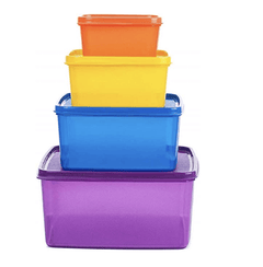 SignoraWare Fresh Tab Plastic Storage Jars Containers Set for Kitchen | Freezer Microwave Safe Leak Proof Food Grade Material (Set of 4 – 2500ml | 1200ml | 500ml | 160ml | Multicolour | BPA Free)-1