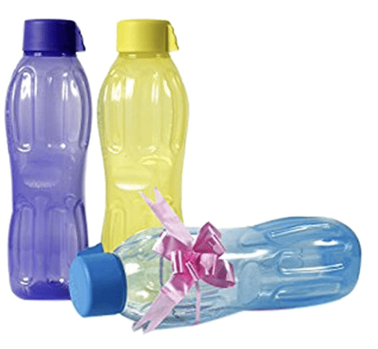 SignoraWare 1litres Aqua Fresh BPA Free Plastic Water Bottle, Food Grade, Ergonomic Latest Style for Kids Adults Office School, Wide Mouth (1000ML, Set of 3 Buy 2 Get 1 Free, Assorted Colors)