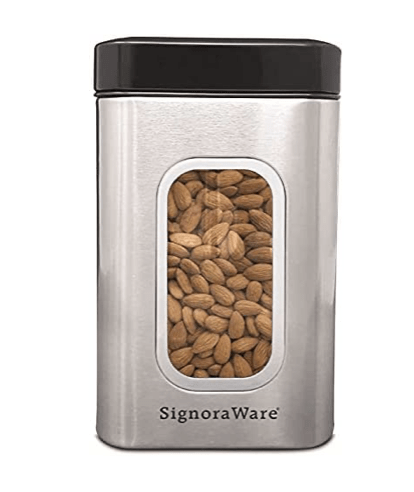 Signoraware Modular Steel Container (Window Square) Matte, 2300ml, Silver