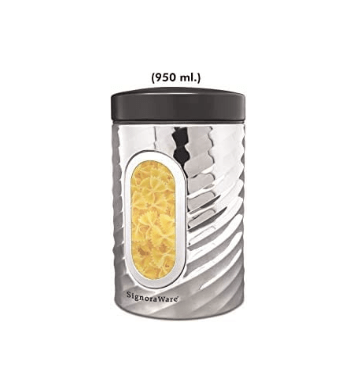 Signoraware Stainless Steel Container- 950 ml, 1 Piece,Silver