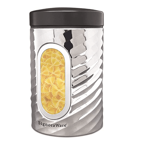 Signoraware Modular Steel Container (Window Round) Mirror, 1800ml, Silver