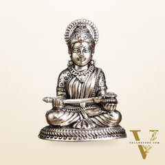 Silver Plated Brass Annapoorna Devi Idol - 3 Inch