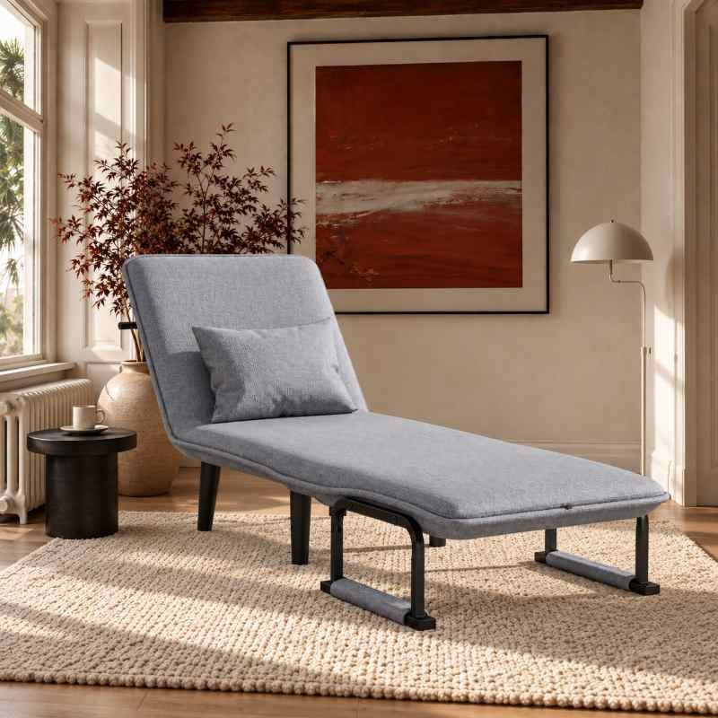 Single Seater Folding Sofa Come Bed, Convertible Sleeper Chair Bed for Bedroom & Guest Room, Space Saving Recliner Sofa Bed