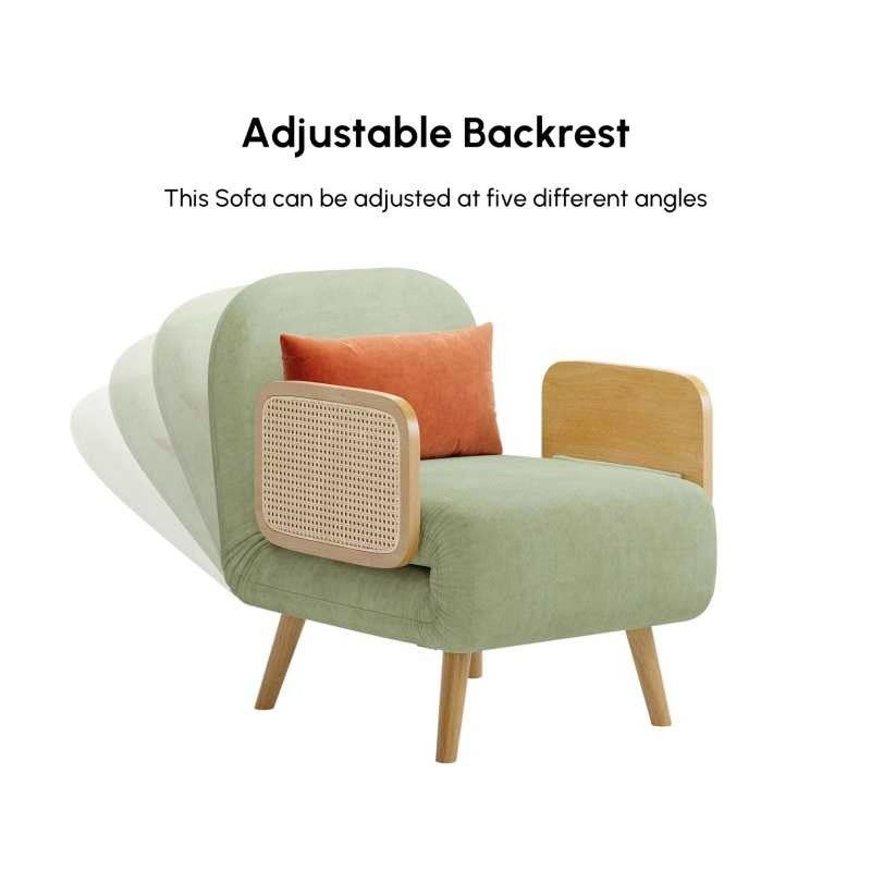 Green Chaise Longue | 3-in-1 Convertible Green Single Sofa Cum Bed