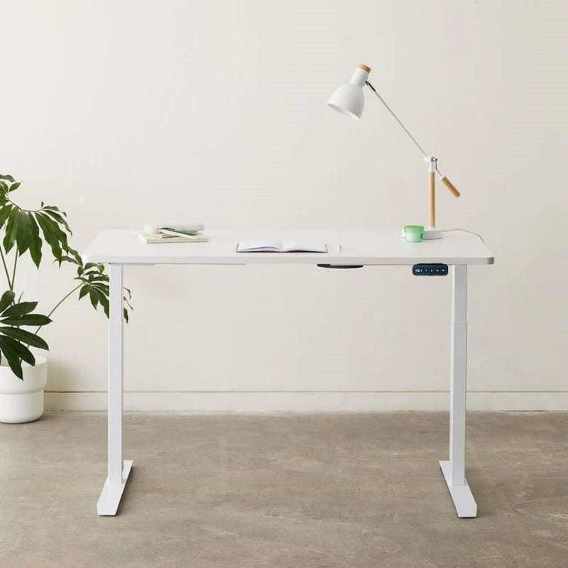 Electric Standing Computer Desk - Adjustable Height, Ergonomic Design | Desk and Frame Included | white height adjustable table with white legs