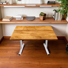 Height-Adjustable Standing Desk with Pure Solidwood Table-Top (Not Mdf )