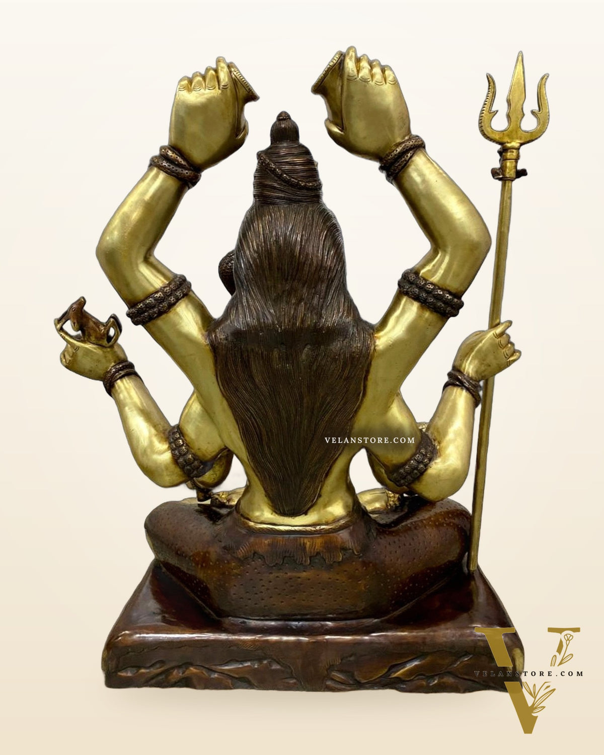 Six-Armed Brass Shiva Statue |   30 inch