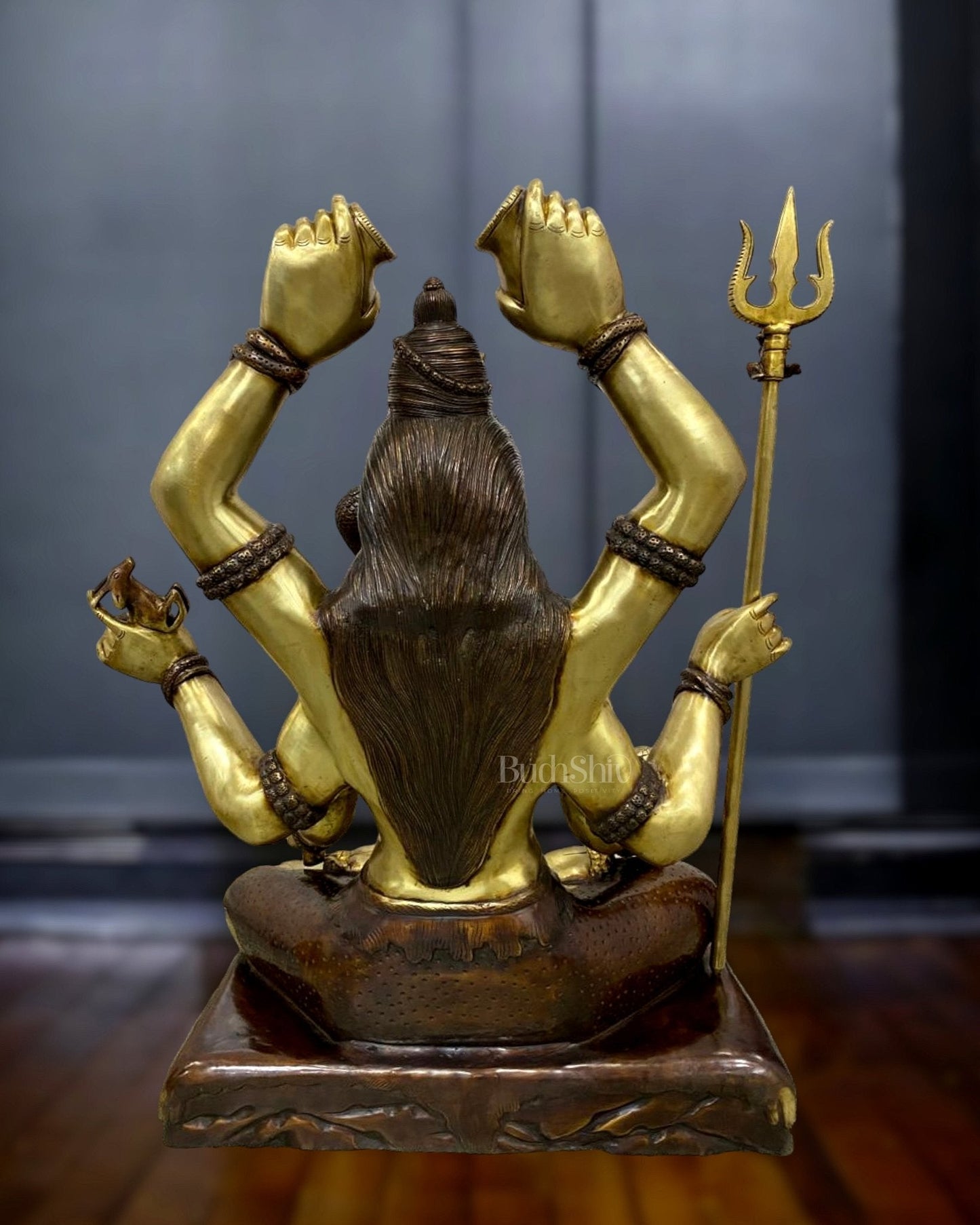 Six-Armed Brass Shiva Statue |   30 inch