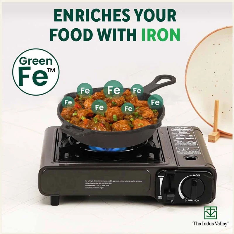 CASTrong Cast Iron Fry Pan/Skillet,Pre-seasoned, Nonstick, 100% Pure, Toxin-free, Induction, 23cm, 1.4L, 2.4kg