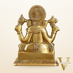 Small Brass Dagduseth Halwai Ganapati Idol | Height 6 inch