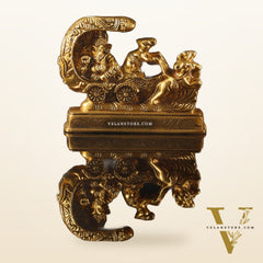 Small Brass Ganesha on Mooshak Rath - Perfect Gift Option