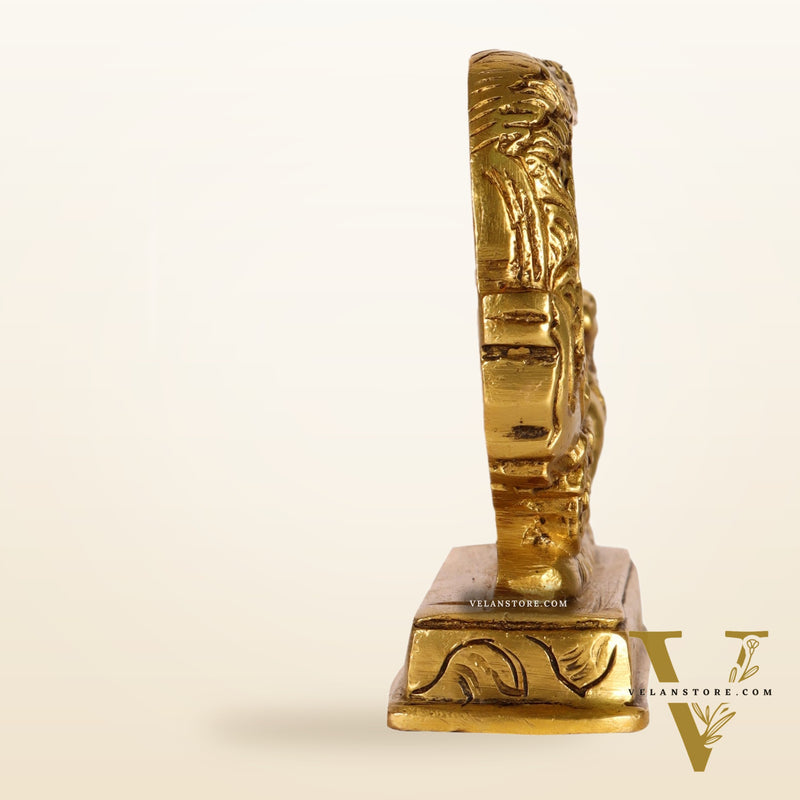 Small Brass Ganesha on Mooshak Rath - Perfect Gift Option