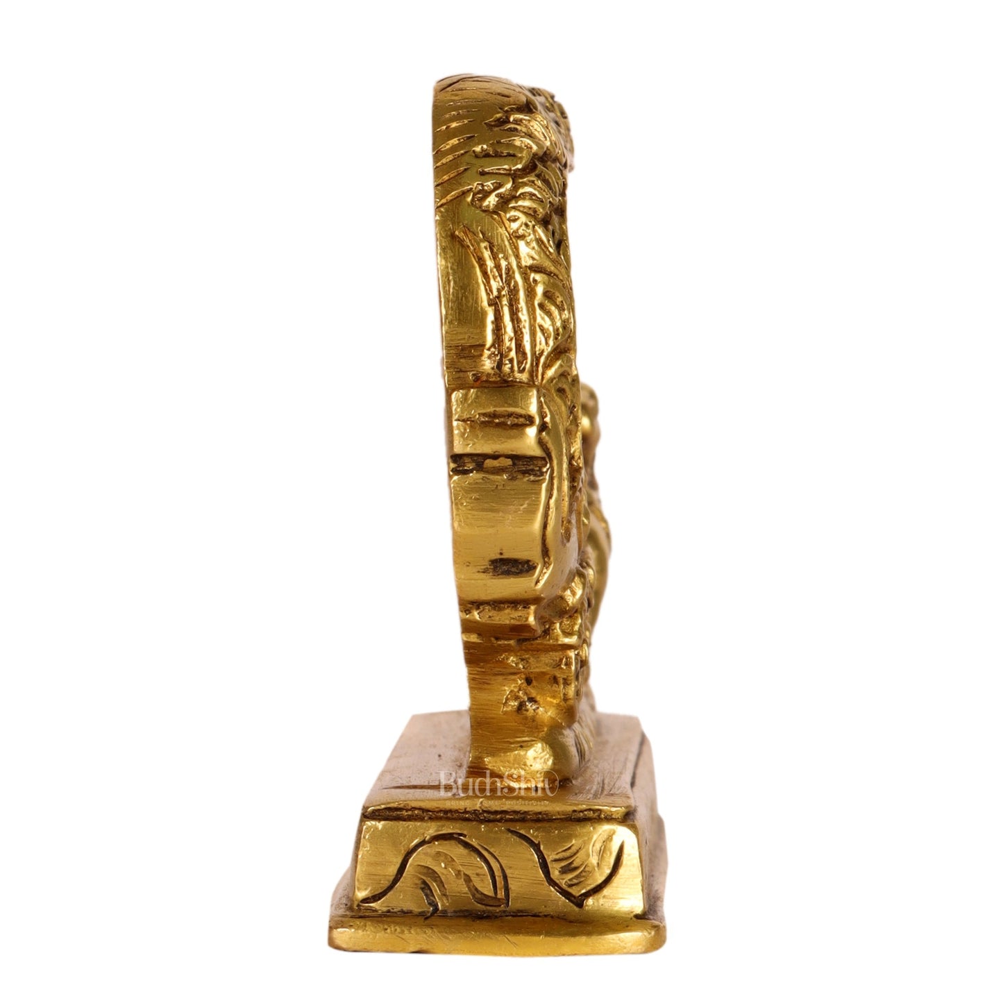 Small Brass Ganesha on Mooshak Rath - Perfect Gift Option