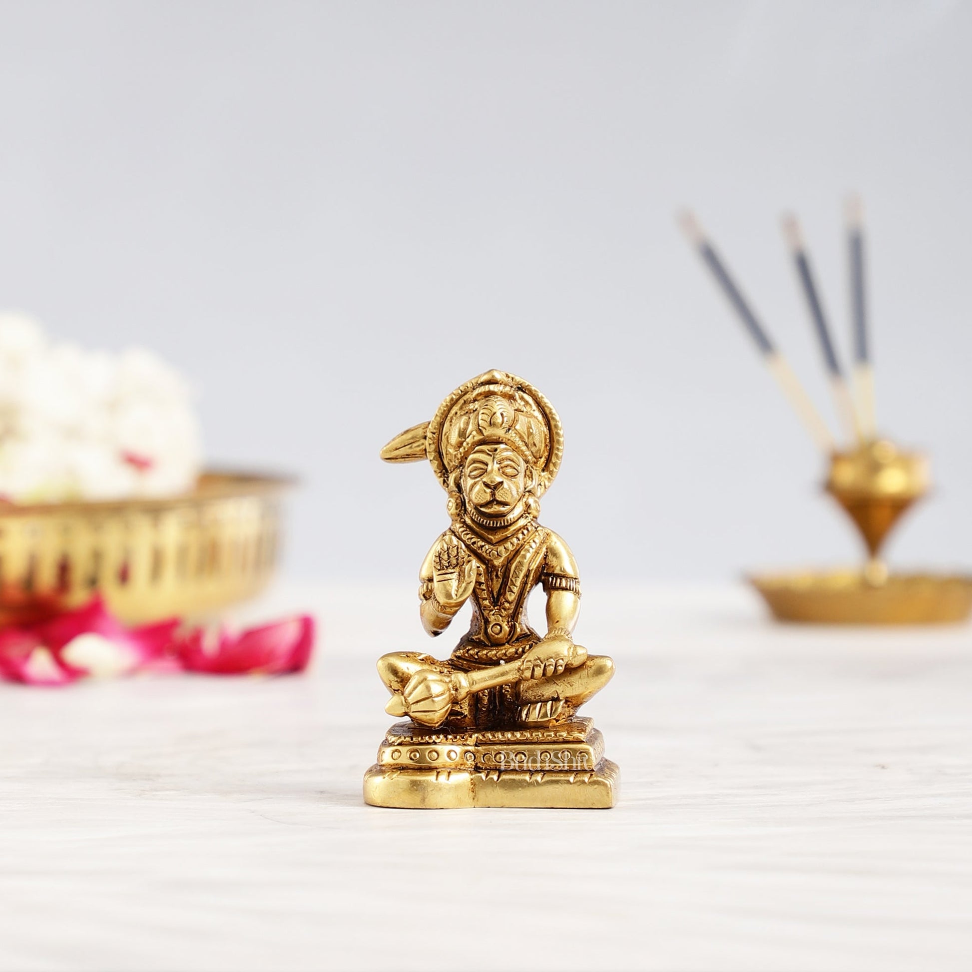Small Brass Hanuman Idol 3 inch
