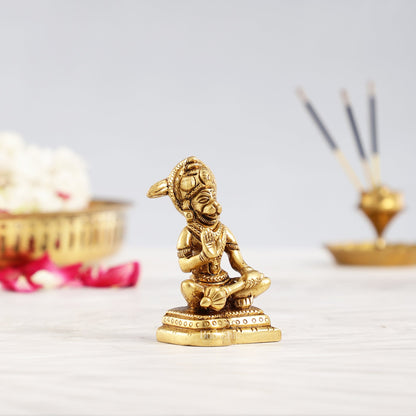 Small Brass Hanuman Idol 3 inch