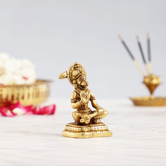 Small Brass Hanuman Idol 3 inch