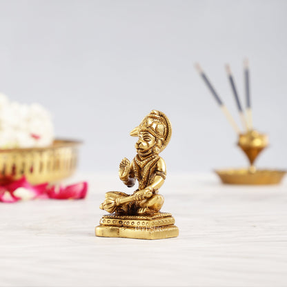 Small Brass Hanuman Idol 3 inch