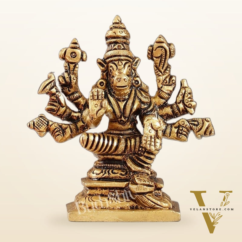 Small Brass Superfine Varahi Idol | 3.5" Height | Intricate Detail