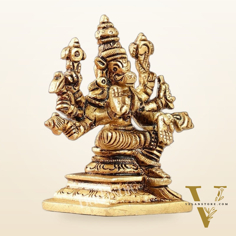 Small Brass Superfine Varahi Idol | 3.5" Height | Intricate Detail